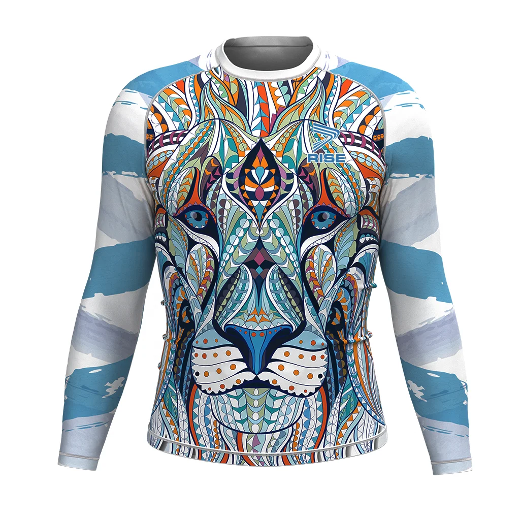 Men's MMA Rashguard with Silicone Gripper Side Mesh Cooling Inserts Compression Fit for Ground Fighting