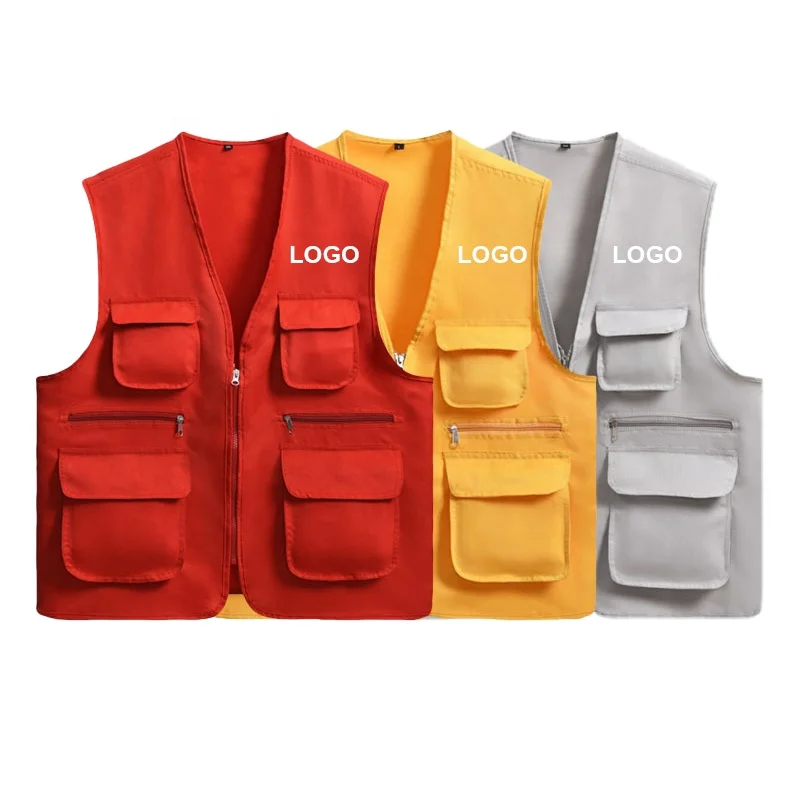 

Custom Unisex Multifunctional utlity Vest Pockets Hunting Fishing men's vests & waistcoats