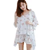 Summer ladies'mid-sleeve cotton printed pyjamas ladies' pure cotton bow household clothes three sets