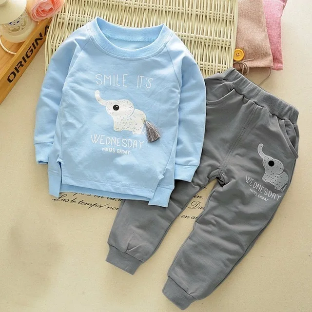 

Cute Cartoon Elephant Prints Toddler Clothing Sets 2 pcs Baby Boys Winter Boys Clothing Sets, Picture shows