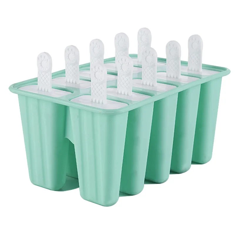 

Reusable easy release BPA free 12 10 6 4 pcs silicone ice popsicle Pop maker mold, Green