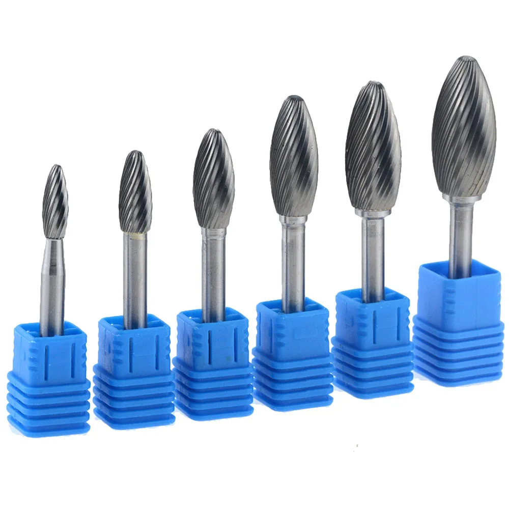 

1PCS H-Type Single Slot Rotary File Wood Carving Tool Milling Cutter Tungsten Carbide Grinding Head Rotary Drill Die Grind