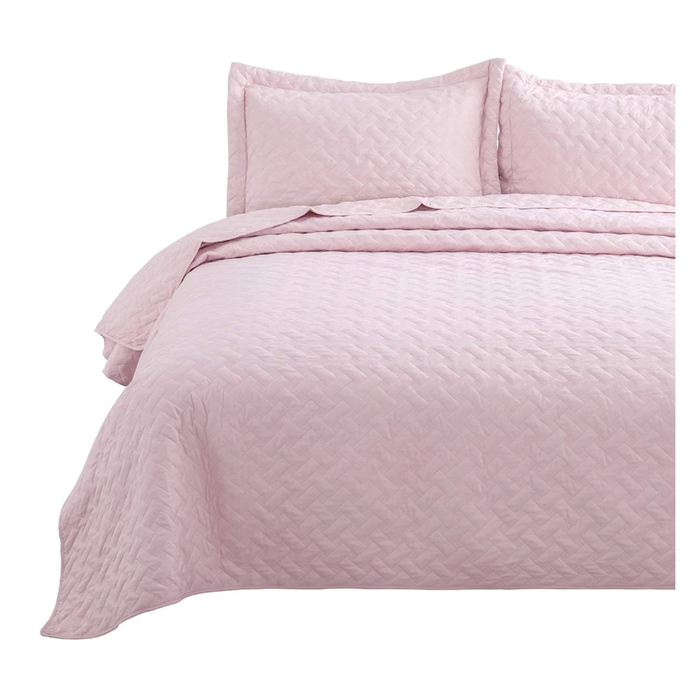 Factory Cheap Price Ultrasonic Bedspread Solid Color Bedding Set Buy