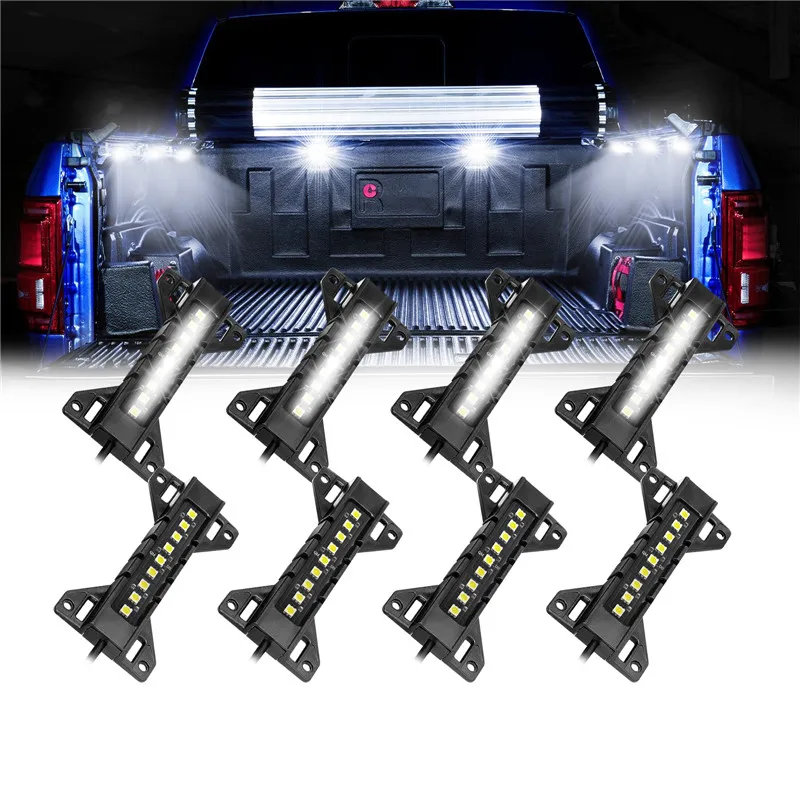 

12 Volt With Switch 8PCS White Light Led Truck Bed Lights For Night Time Cargo Visibility