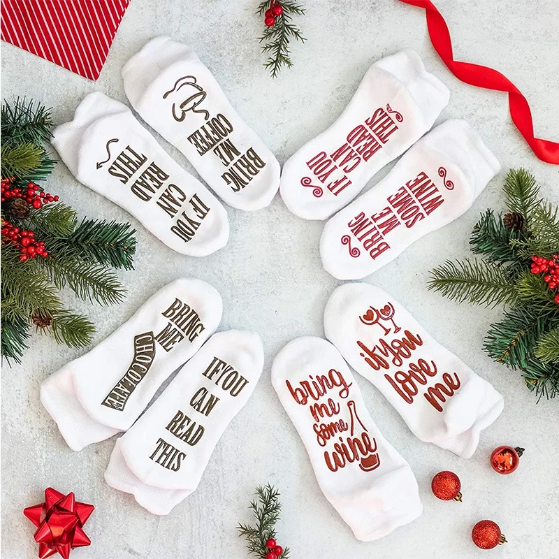 

Meias Calcetines Chaussettes Cotton Anti Slip Unisex If You Can Read This Bring Me Novelty Funny Dress Socks For Men and Women