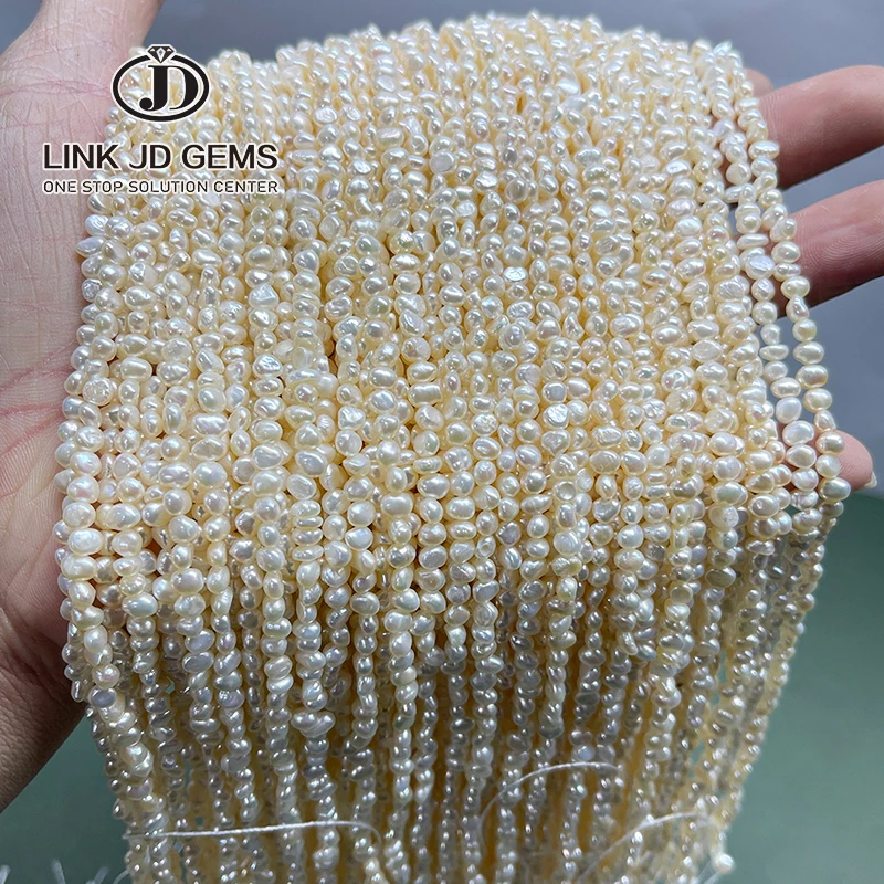 3-4mm Natural Freshwater Pearl Beads High Quality Irregular Shape Punch Loose Beads for Jewelry Making DIY Necklace Bracelet