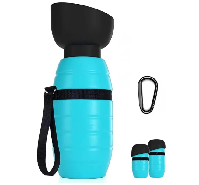 

Dog Water Bottle Folding Convenient Dog Water Dispenser Leak-Proof Dog Travel Water Bottle, Blue+black, other colors need to be customized