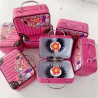 

New design 3D mink eyelash packaging candy case small suitcase packaging