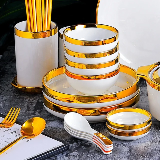 

Northern Europe White Color Dining Plate Oval Dining Plate Porcelain Dinner Set