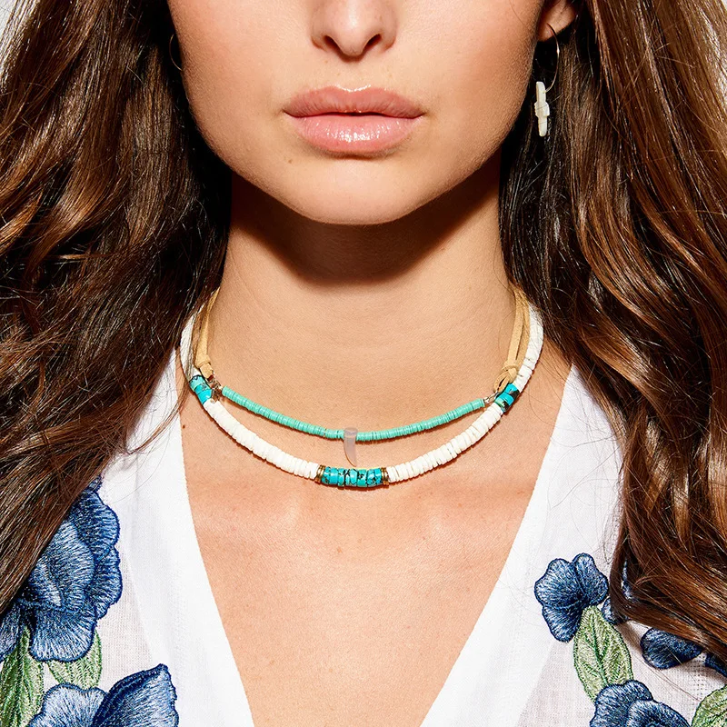 

Charare Bohemian handmade white rice beads choker necklace female, Picture