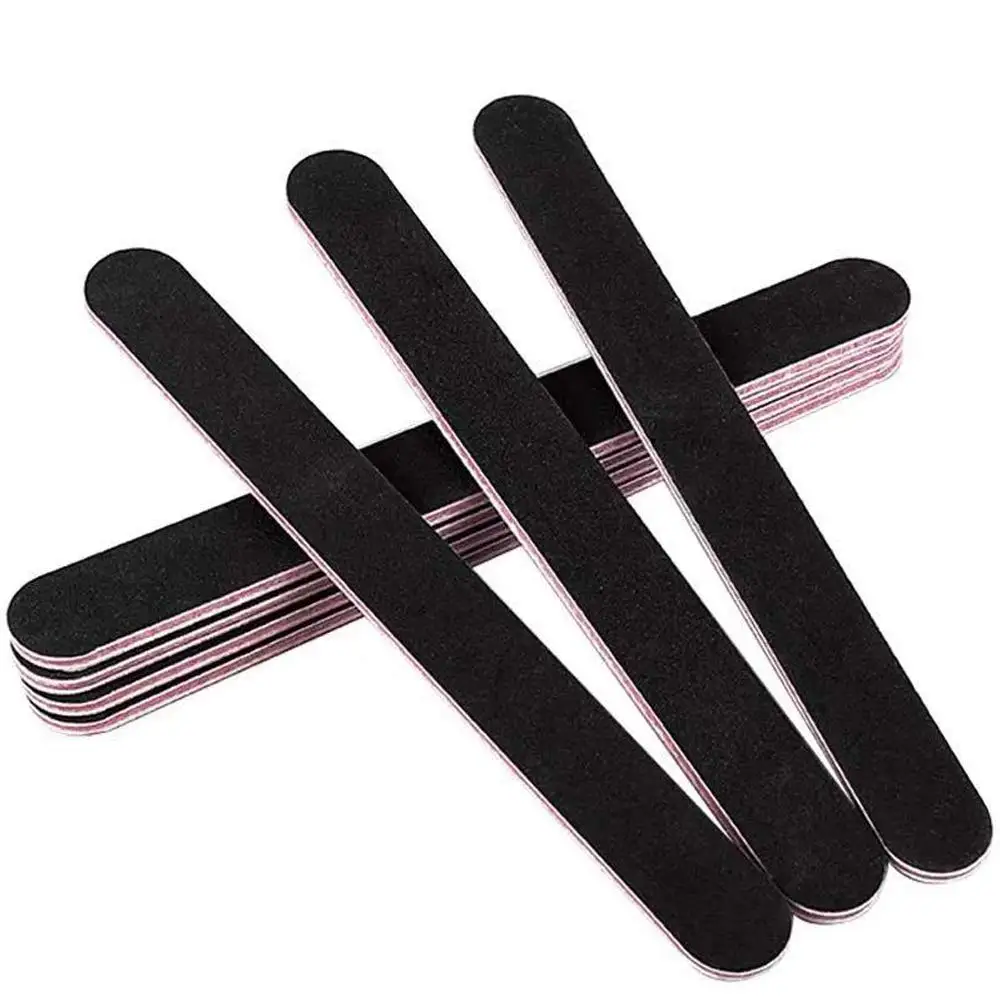 

Nail File Professional Double Sided 100/180 Grit Nail Files Custom Logo Black Manicure Pedicure Tool and Nail Buffering Files, As the picture