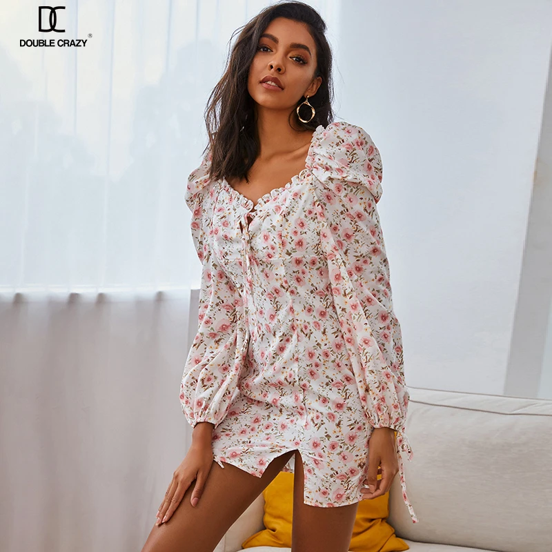 

Weixin Dropshipping Shein Women Long Sleeve Print Floral Wrap Dress