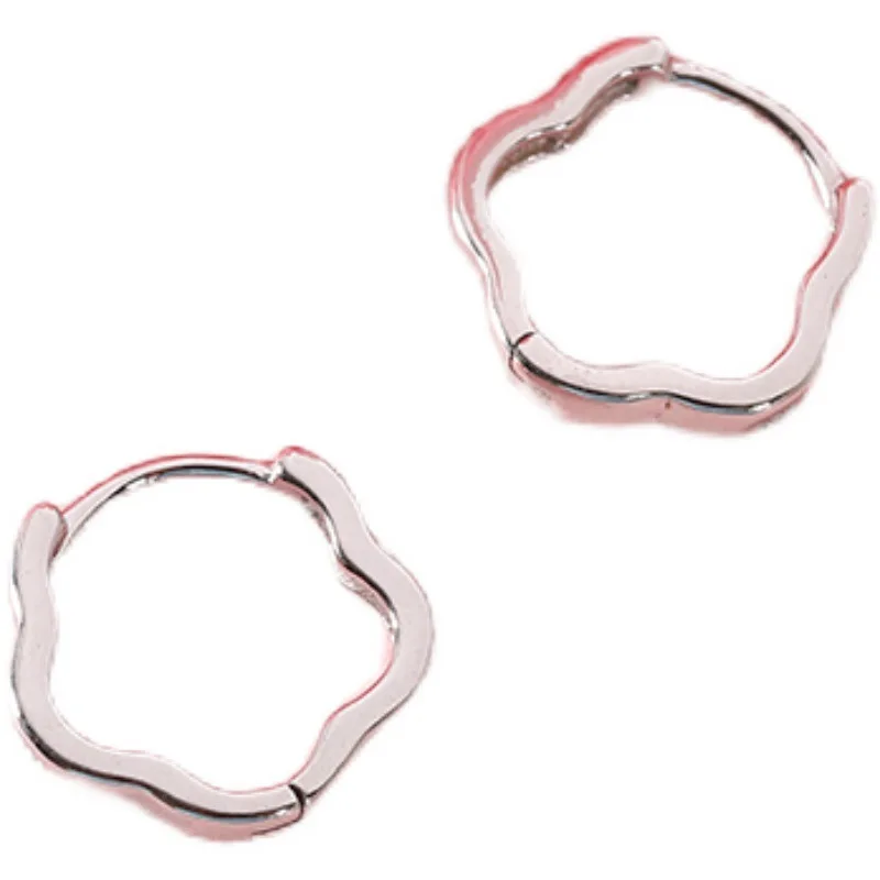 

Anniversary Engagement Gift Party Silver Hoop Earrings New Arrival Trendy Wholesale Contracted Earrings