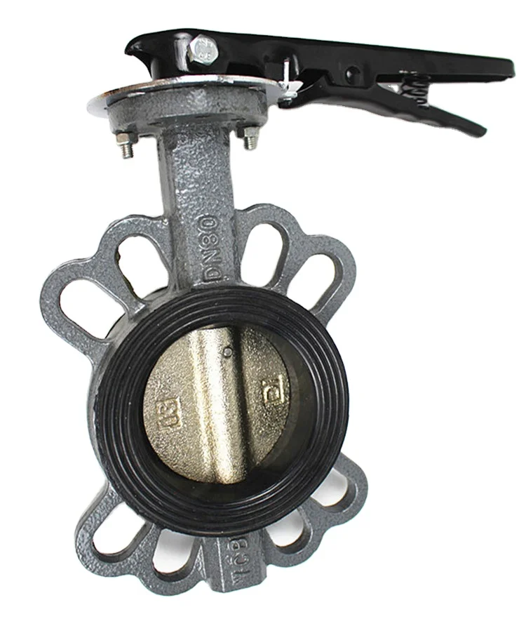
China 150 Psi 6 Inch Rubber Seal Carbon Steel A216 WCB Wafer Type Butterfly Valve Exhaust 