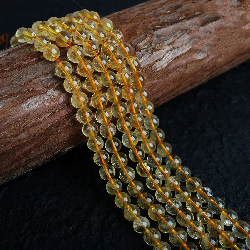 

Natural Citrine Crystal Quartz Stone Beads / Loose Citrine Stone Beads For Jewelry Making