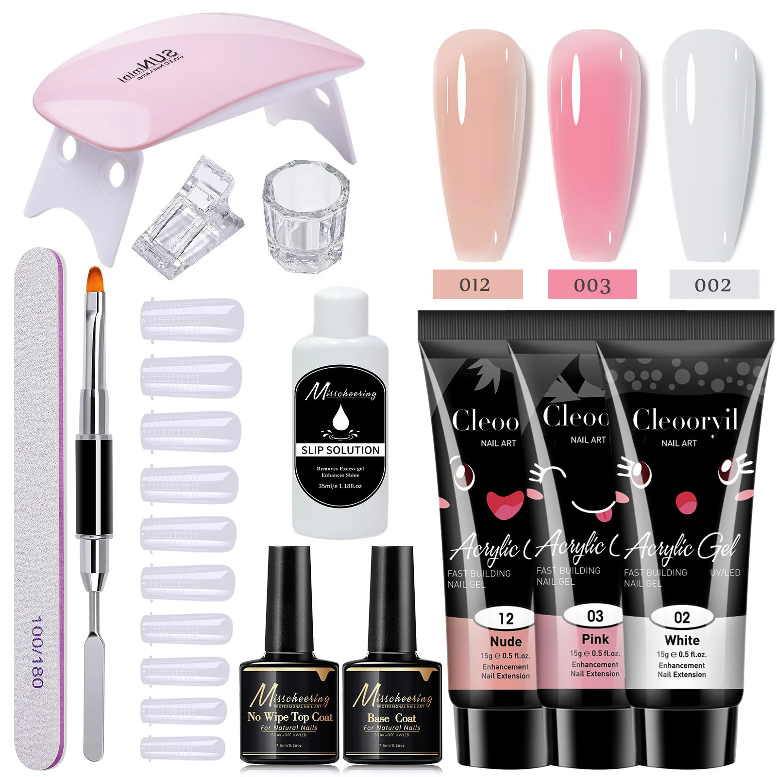 12 Piece Nail Art Manicure Kit 6W UV LED Lamp