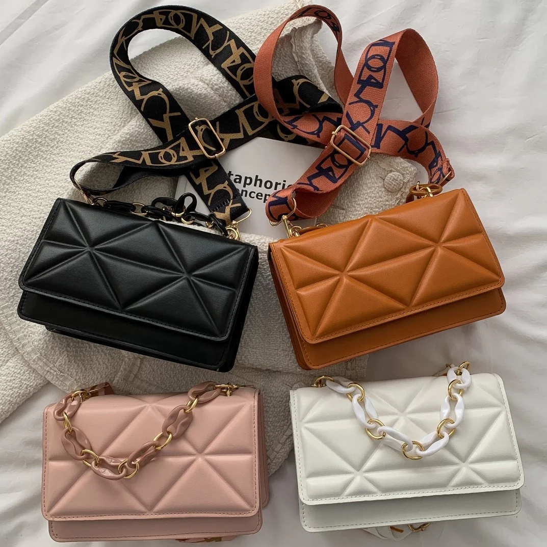 

Direct selling new fashion PU soft leather chain small square bag, White,black,pink,brown