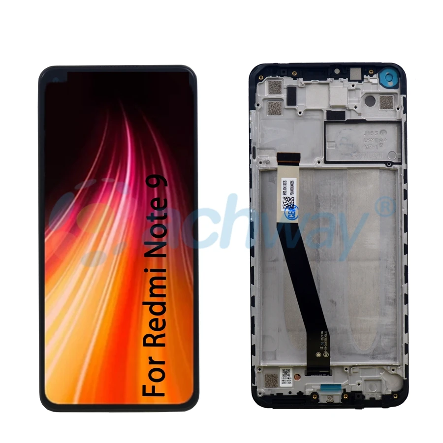 

2021 New lcd for xiaomi redmi note 9 5g lcd touch screen with frame display LCD repair factory price, Black