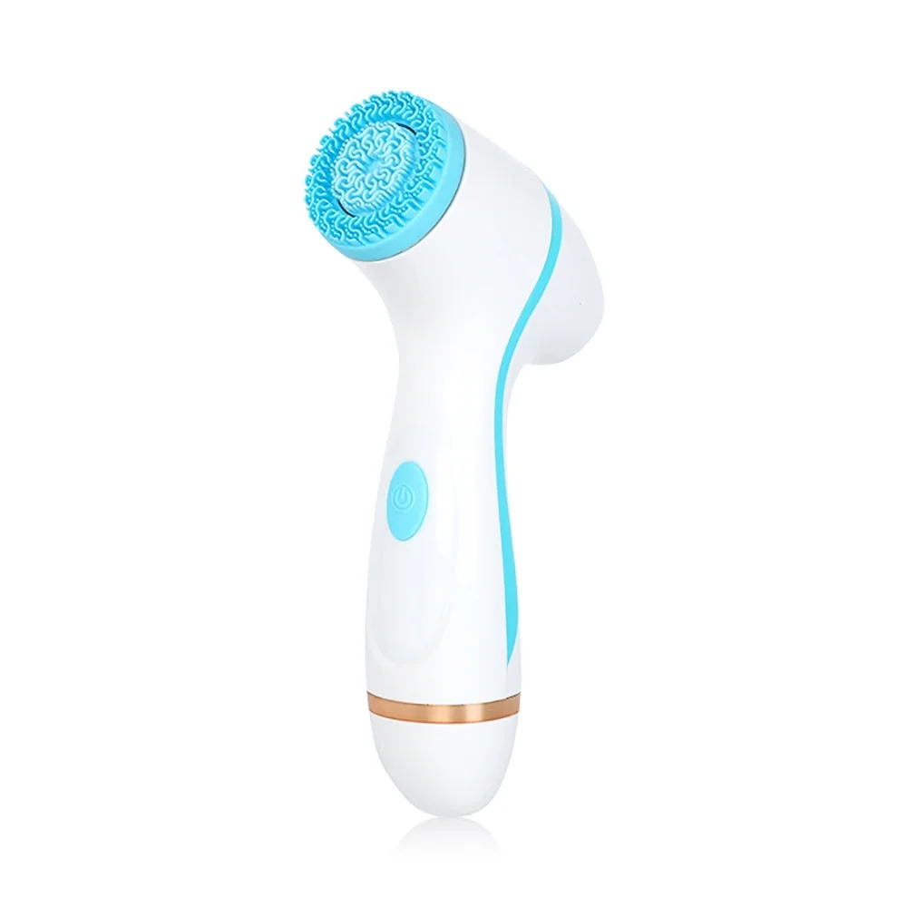 

Mini Pore Cleanser Skin Care Tool 3 in 1 Facial Cleansing Brush Silicone Face Brush Deep Cleansing Washing Brush Facial Massager, Orange/blue