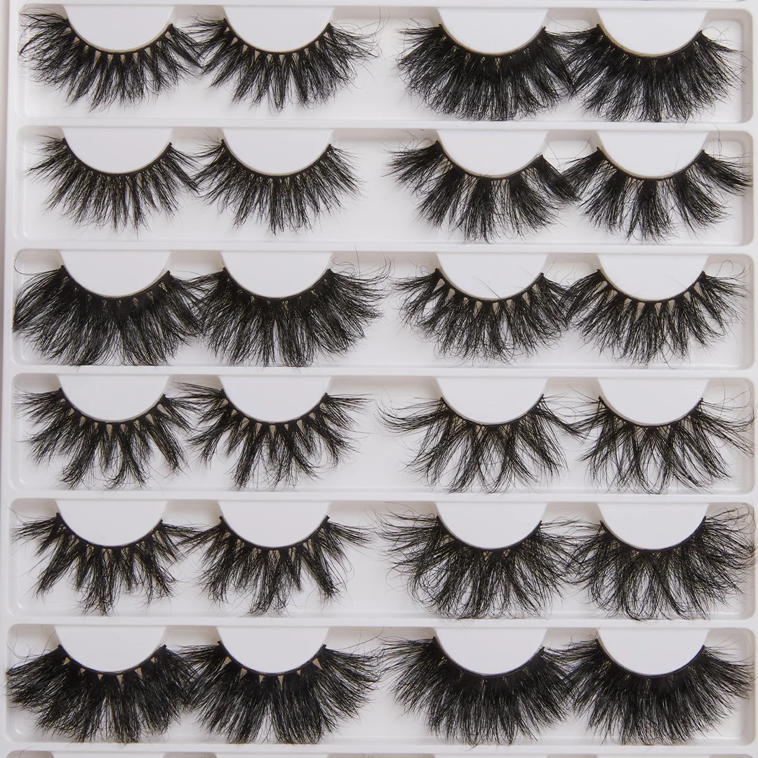 

Wholesale 22-25mm handmade boutique luxury cheap 3d fluffy mink eyelashes