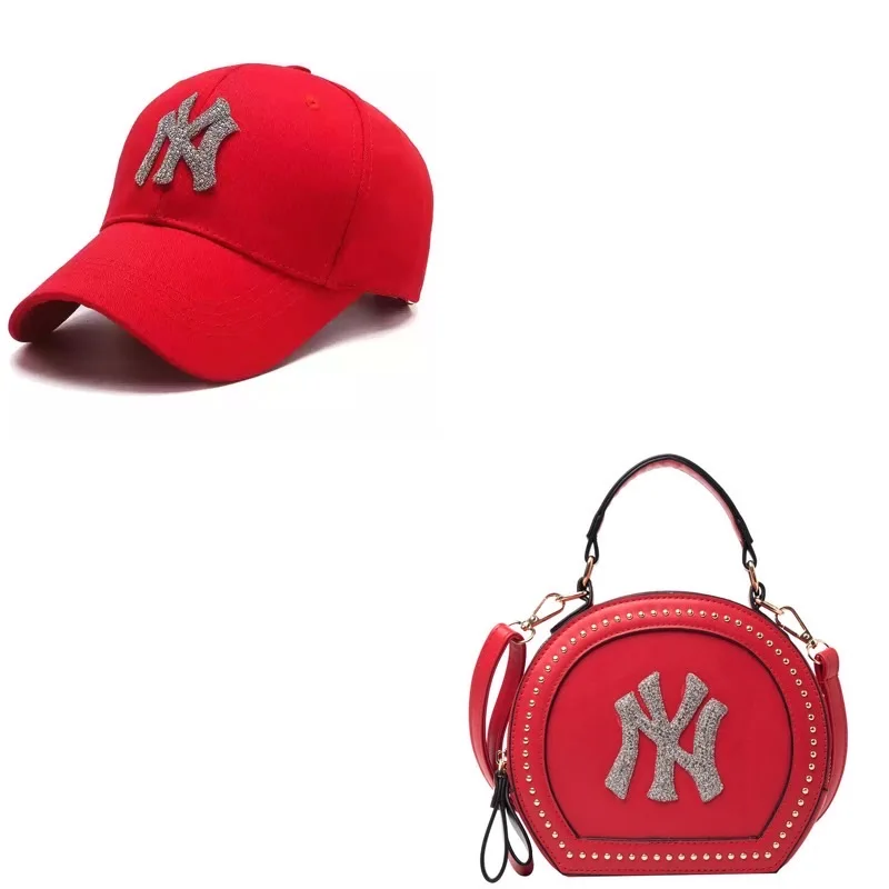 

Latest bling bling nnyy purse half moon shoulder bag diamond bag and matching hats