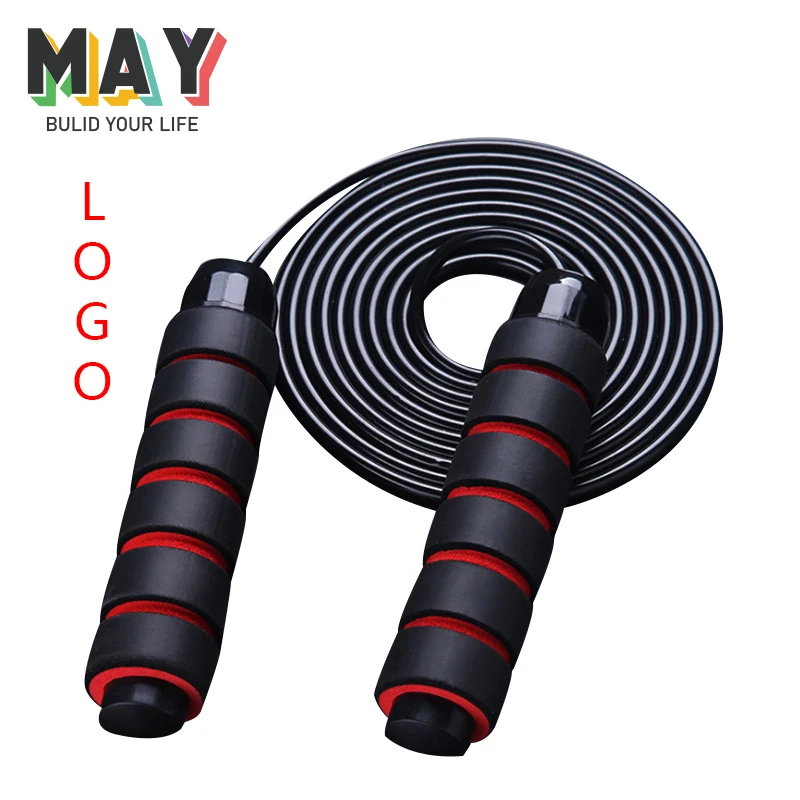 

High quality Skipping Rope Fitness Gym Weighted PVC Jump Rope, All black/red black/blue black/green black