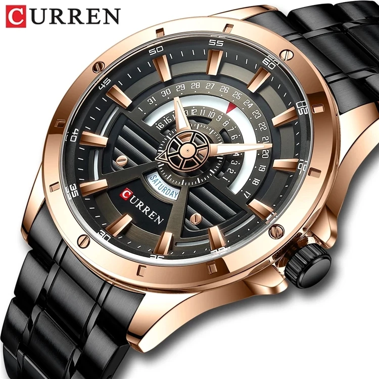 

CURREN Men's Brand Watch Gold Waterproof Business Fashion Stainless Steel Men's Watch Premium Gift Jewelry Watches 8381