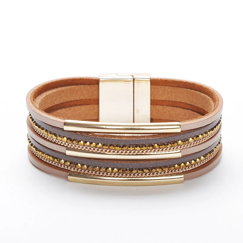 

Fashion bracelet leather magnet buckle lady's bracelet