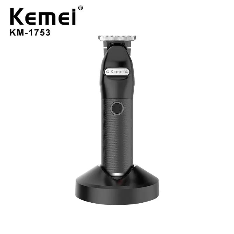 

Kemei KM-1753 Black Professional Electric Hair Clipper USB Fast Charge Men Hair Trimmer With Charging Base Hair Cutting Machine