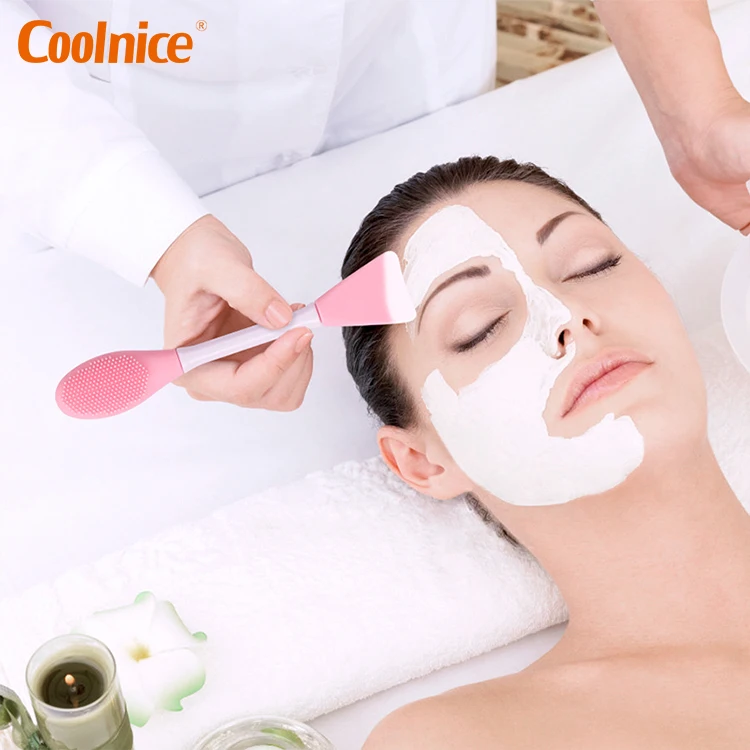 

Double-Ended Silicone Facial Brush for Mud Beauty Facial Tools for Cosmetic, Pink
