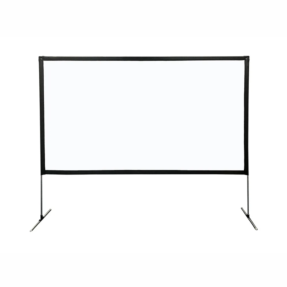 

80 inches 16:9 portable indoor/outdoor projection screen with stand, White