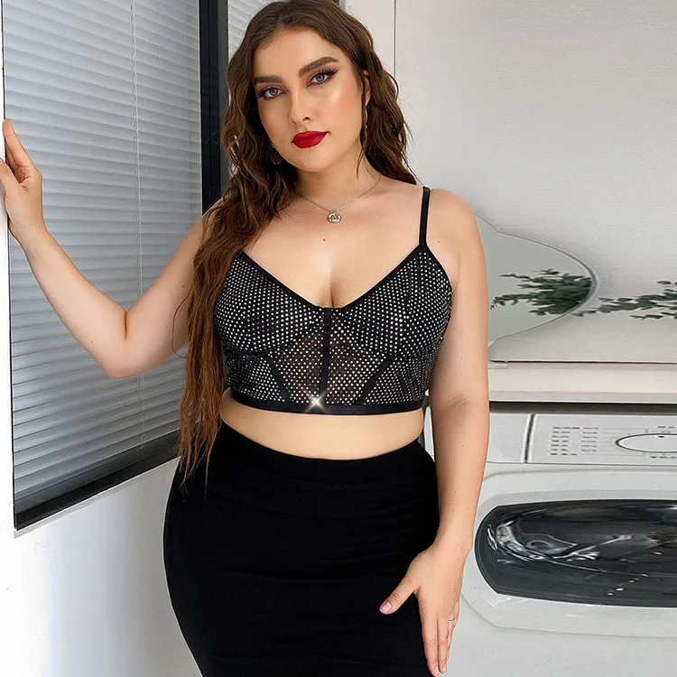 

Cheap black fat women rhinestone sexy plus size lingerie underwear