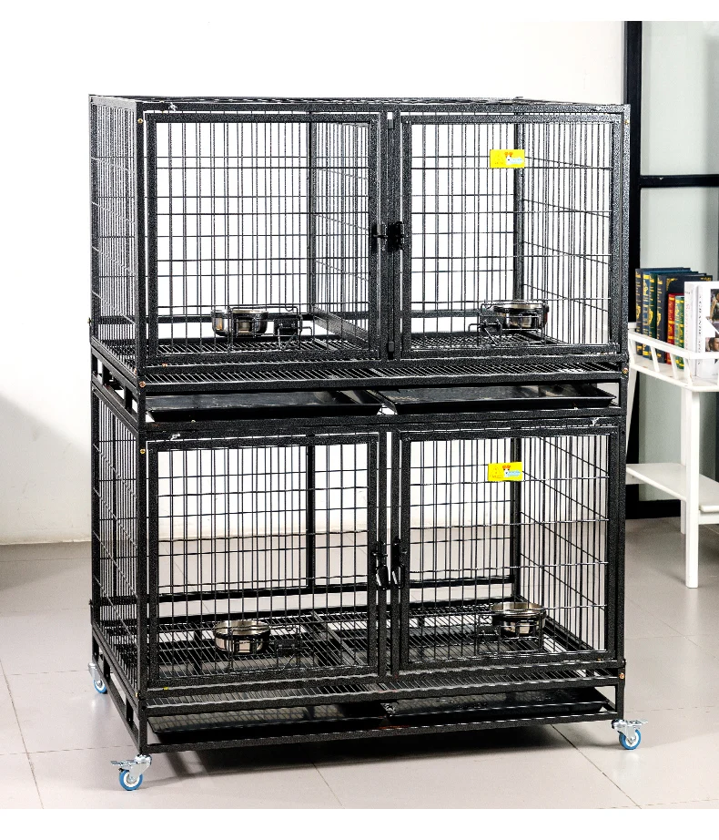 Dg43 Series Large Breed Pet Cage,Folding And Stacked With Wheels And