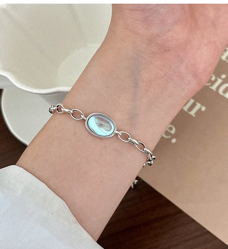 

Toppik Accessories Simple S925 Sterling Silver Link Chain Zircon Charm Bracelet Fine Jewelry Wholesale