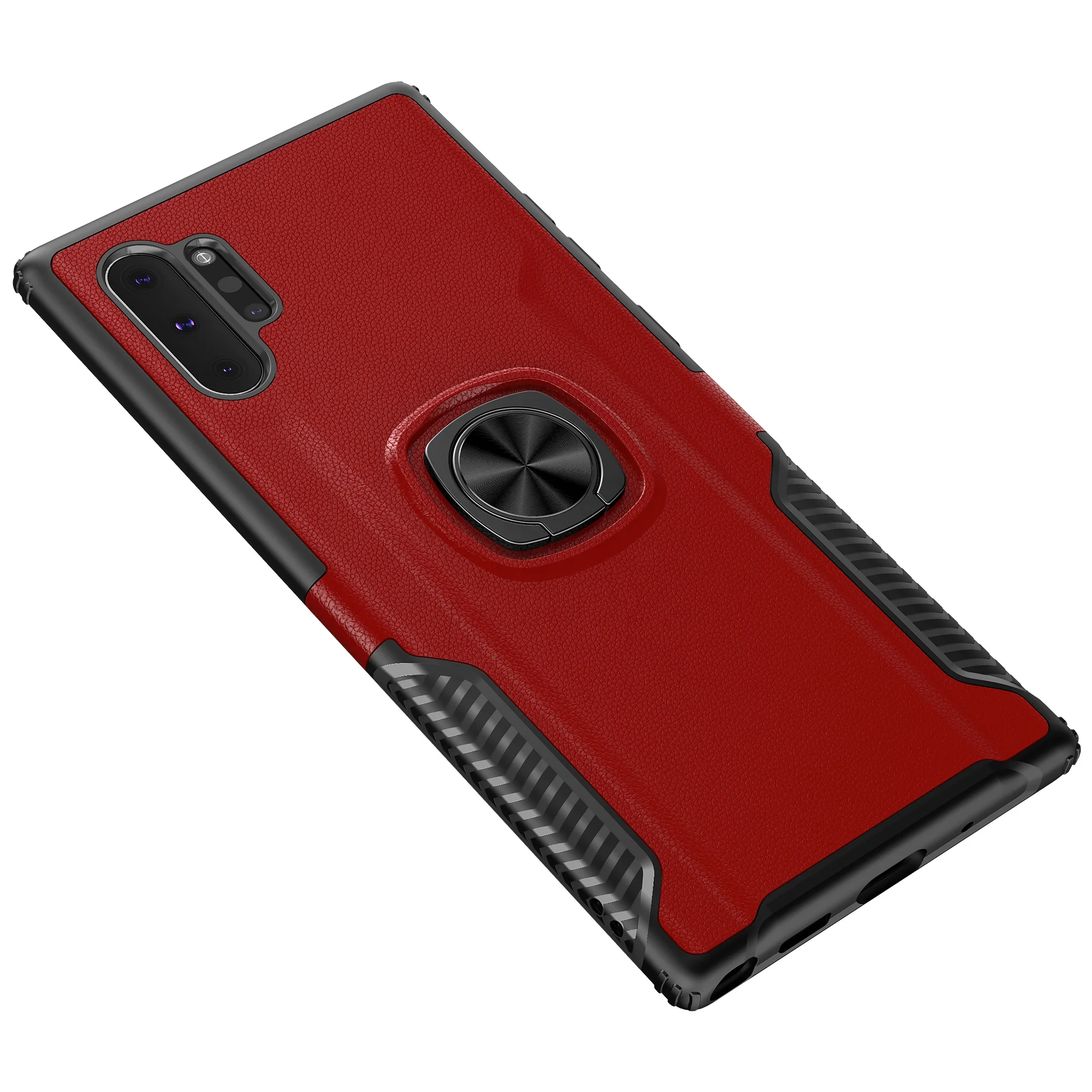 

New model 360 ring holder magnetic case tpu pc phone case for samsung galaxy note 10 plus, 6 colors