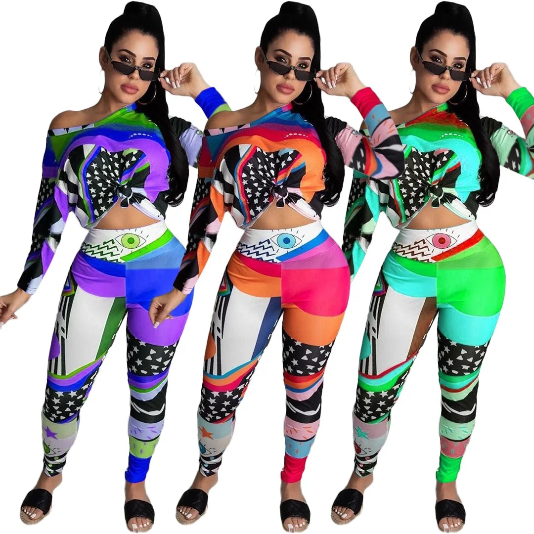 

MT27-8226 Women's digital printing strapless fashion casual two-piece suit