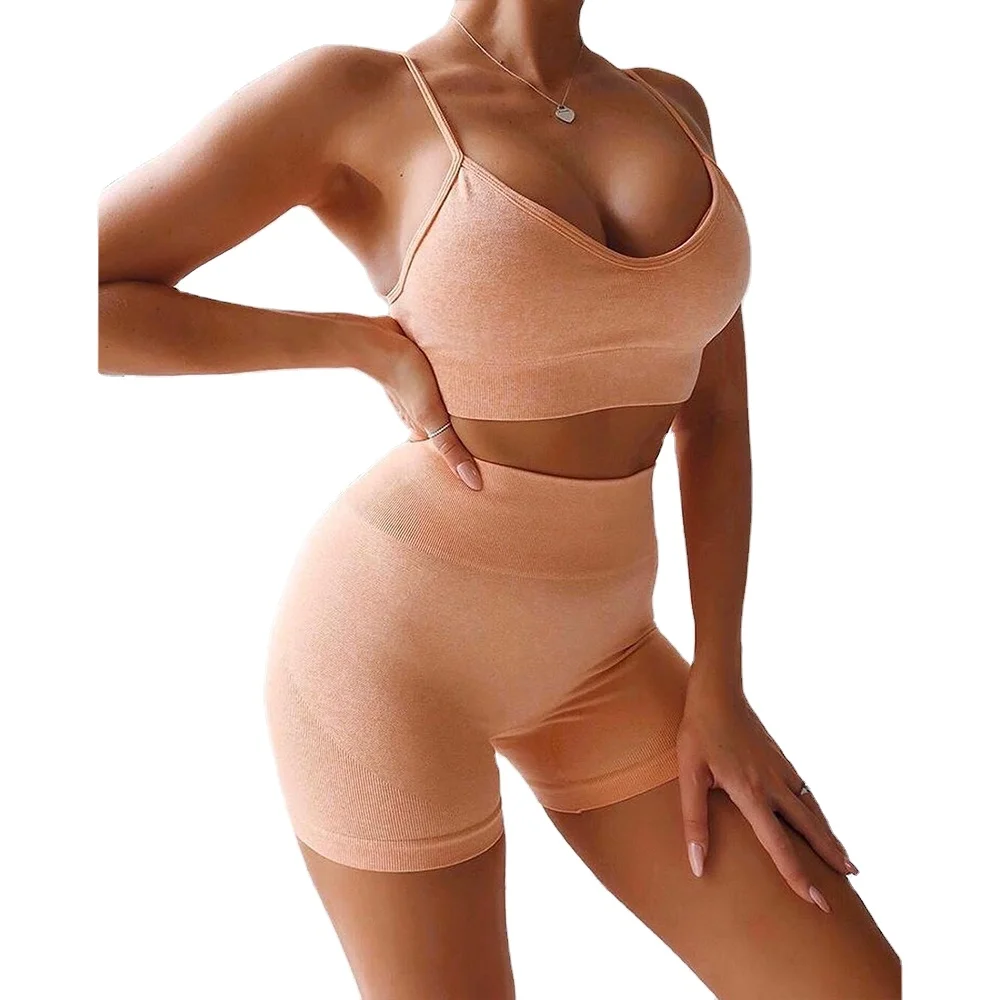 

Factory direct selling two piece summer sexy seamless fitness suit Yoga suit