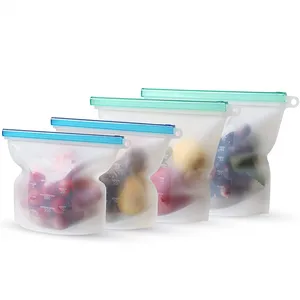 Image of 1L(30oz)Reusable food Grade Silicone Food Saver Bags