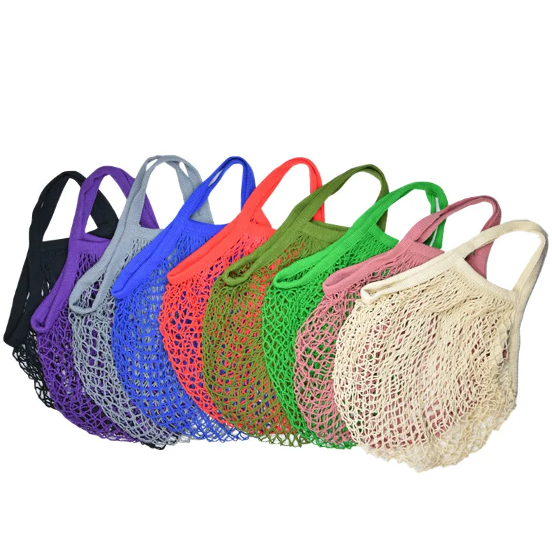 

set shopping net reusable organic cotton tote mesh bags, Customized color
