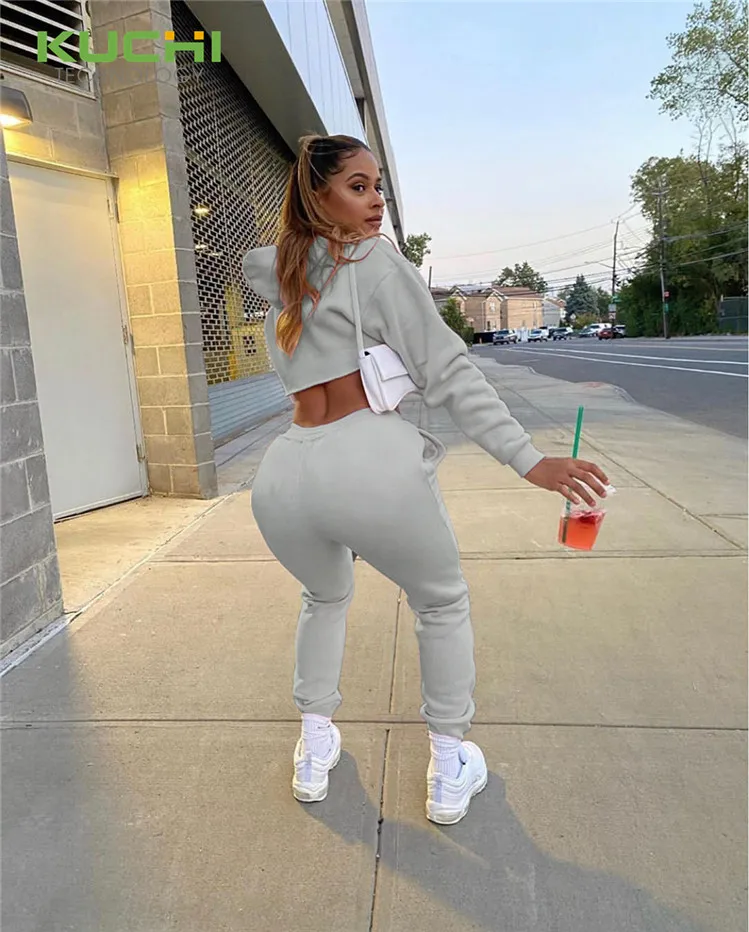 Winter Sexy 2 Piece Set Women Sweatsuit 