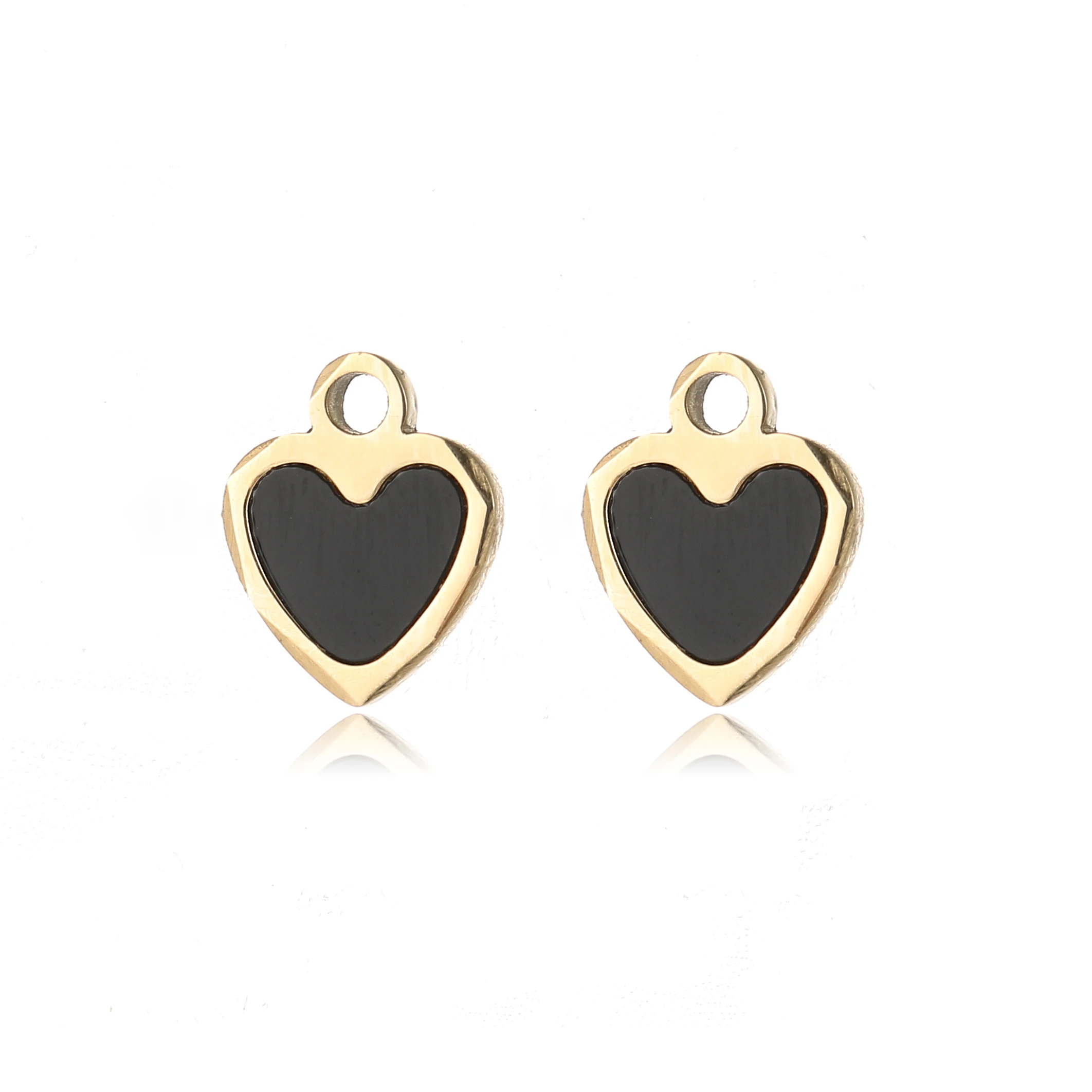 

Hot Selling 2021 Stainless Steel Peach Heart Black Customizable Jewelry Logo Good Luck Pendant