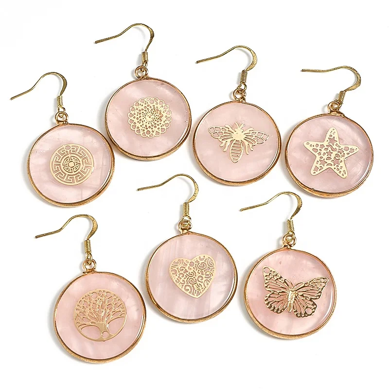 

Fashion African Earrings Crystal Gemstone Designer Jewelry Bohemian Women Natural Stone Butterfly Earrings