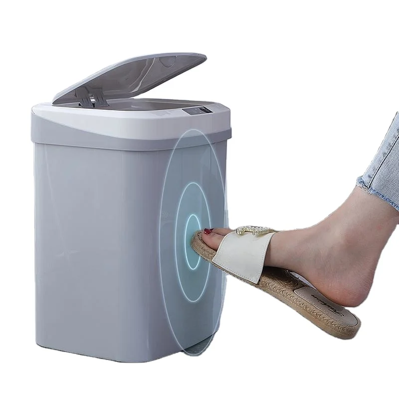 

2021 new design Wholesale 15L Stainless Steel Smart Sensor Trash Can for Hotel