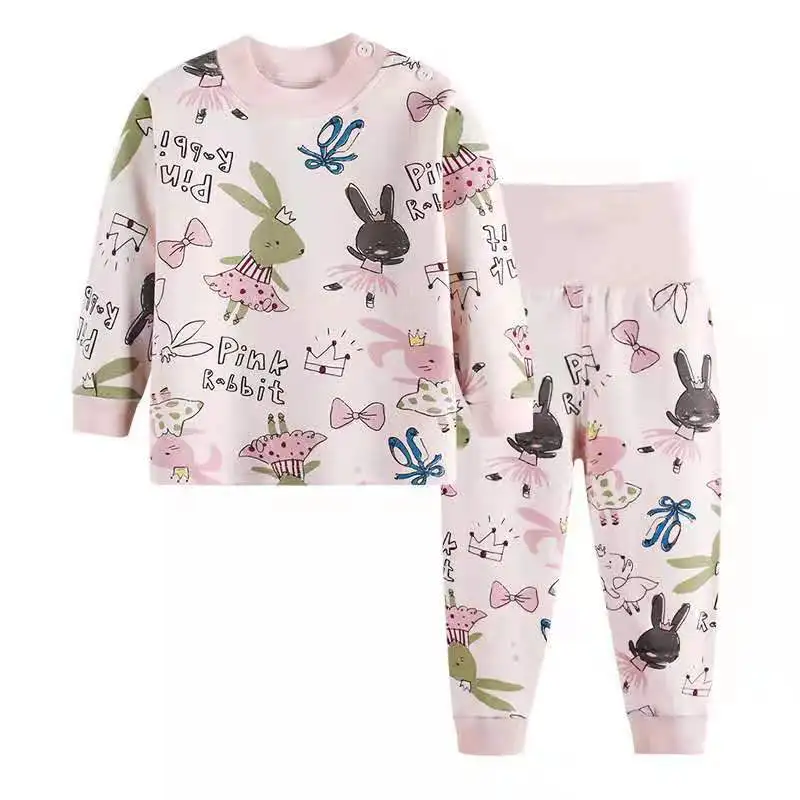 Factory Hot Sale Knitted 100% Cotton Wholesale Kids Pajamas Boys Causal Clothes Suits for Home