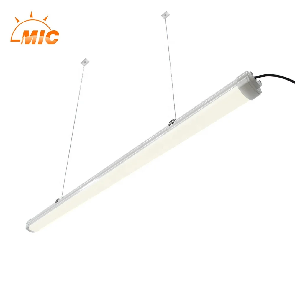 chip price zhongshan factory IP65 LED Tri-proof Light flat tube led batten linear light 1500mm 5ft 50W