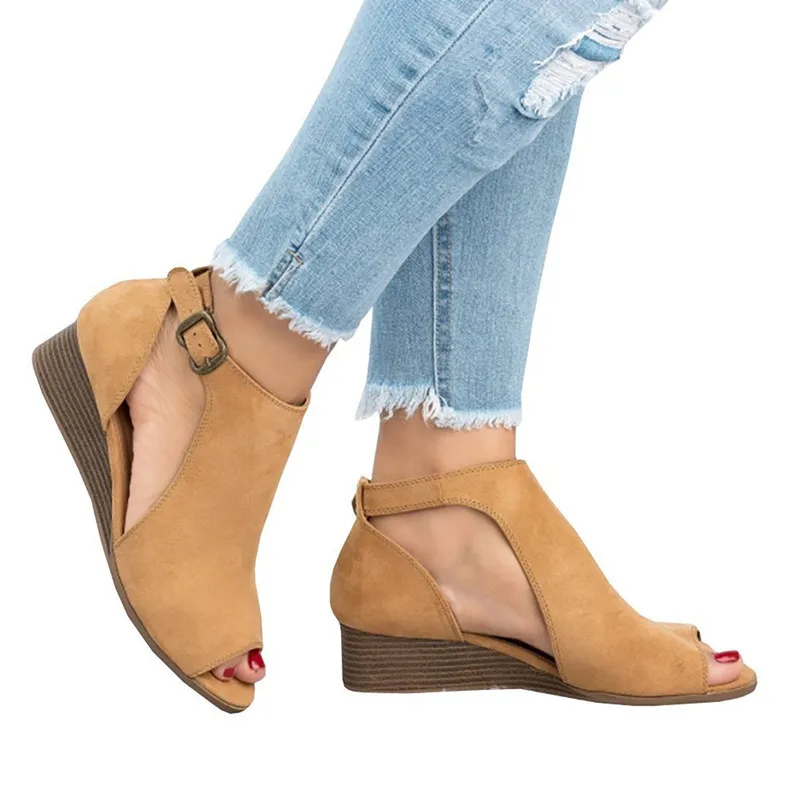 

sh10026a 2021 New model woman sandal size 43 ladies wedge heel sandals shoes