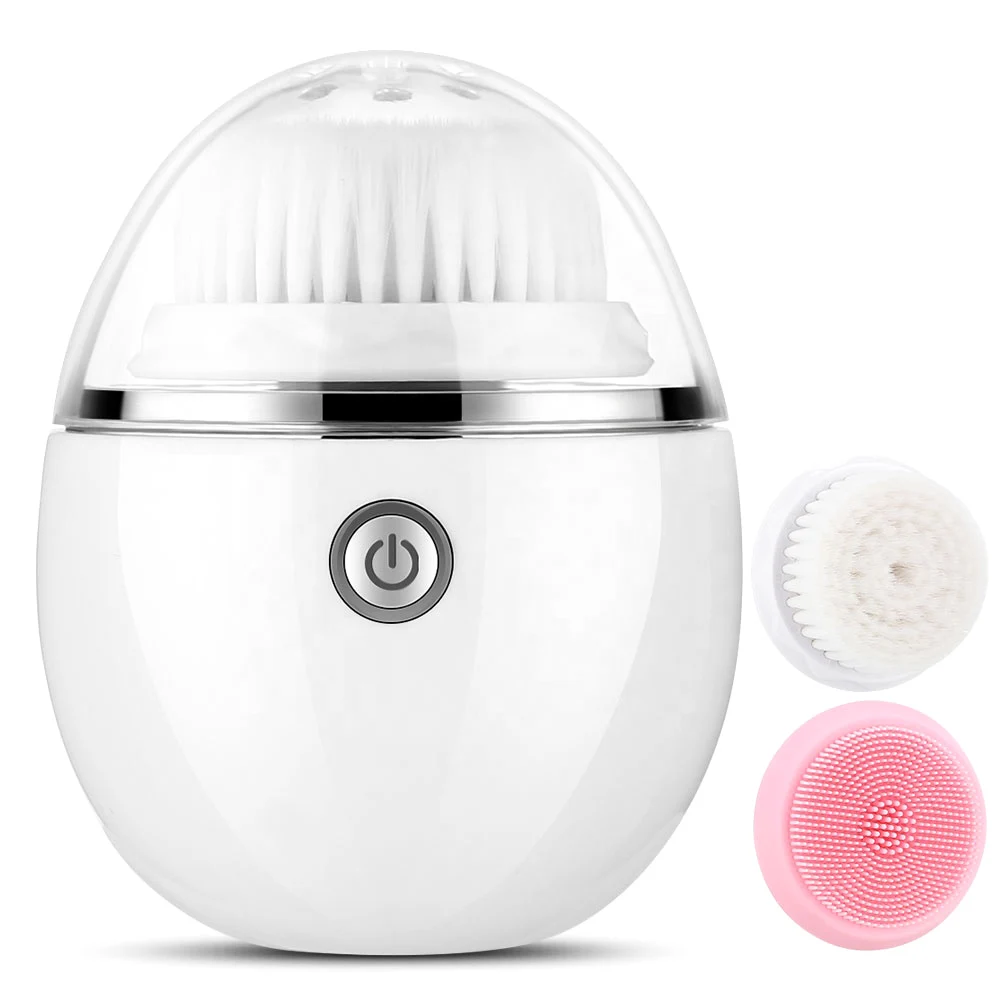 

Waterproof wireless face cleaning face 3 In 1 cleansing brush for facial exfoliation, White