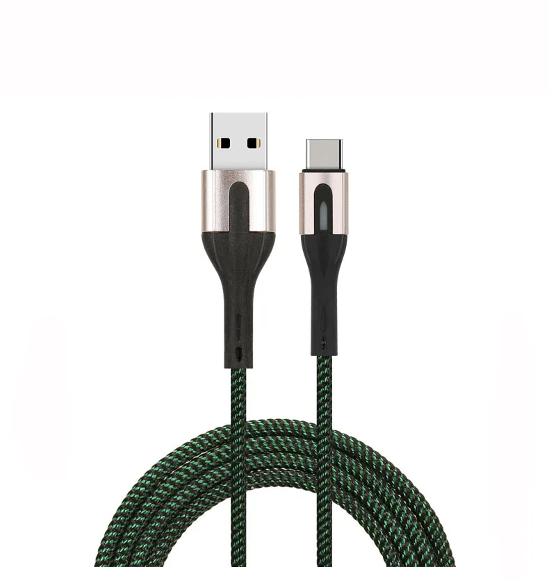 

usb fast charger cable usb c charger cable with led light, Black,red,blue