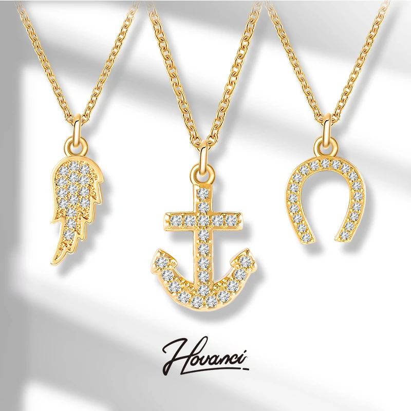 

HOVANCI Trendy Gold Plated Latest Model Fahion Necklaces Leaf Stainless Steel Chain Gold Pendant Infinity Necklaces