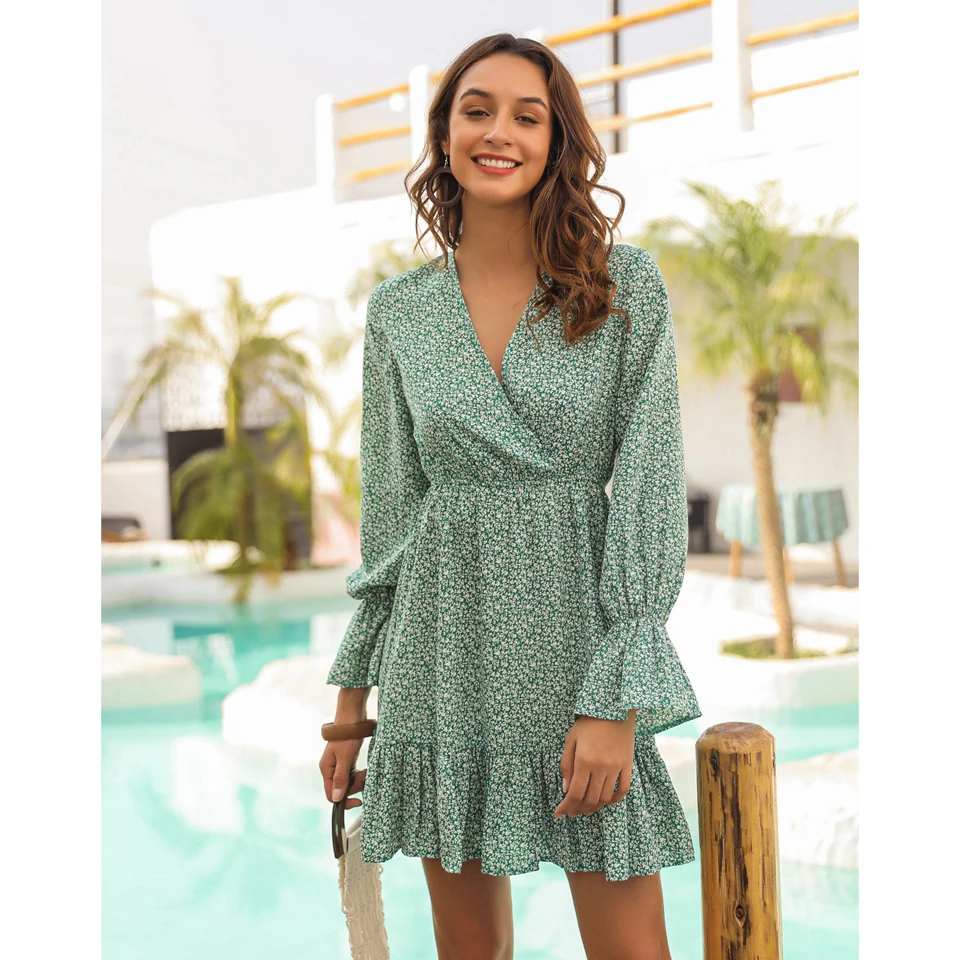 

2020 New Arrivals Ladies Dress Women Baby Floral Long Sleeve Bohemian Casual Dresses Clothes Drop Shipping and Wholesale